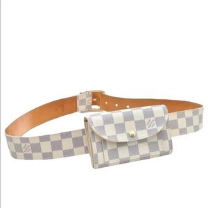 Damier Azur San Tulle Pouch Bum White Canvas